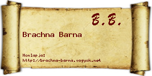 Brachna Barna névjegykártya